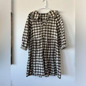 madewell plaid peter pan collar dress